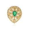 Image 1 : 14KT Yellow Gold 0.94 ctw Emerald and Diamond Ring