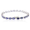 Image 2 : 14KT White Gold 12.00 ctw Sapphire and Diamond Bracelet