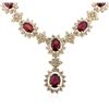 Image 2 : 14KT Yellow Gold 13.23 ctw Ruby and Diamond Necklace