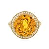 Image 1 : 14KT Yellow Gold 7.67 ctw Quartz and Diamond Ring