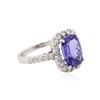 Image 2 : 14KT White Gold 3.96 ctw Tanzanite and Diamond Ring