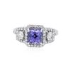 Image 1 : 18KT White Gold 1.41 ctw Tanzanite and Diamond Ring