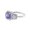 Image 2 : 18KT White Gold 1.41 ctw Tanzanite and Diamond Ring