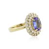 Image 2 : 14KT Yellow Gold 1.84 ctw Tanzanite and Diamond Ring