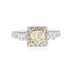 Image 1 : 18KT White Gold 2.06 ctw Fancy Yellow Diamond Ring