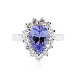 14KT White Gold 2.19 ctw Tanzanite and Diamond Ring