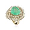 Image 2 : 14KT Yellow Gold GIA Certified 7.47 ctw Emerald and Diamond Ring