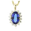 Image 2 : 14KT Yellow Gold 15.89 ctw GIA Certified Tanzanite and Diamond Pendant W/ Chain