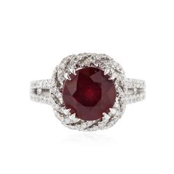 14KT White Gold 4.05 ctw Ruby and Diamond Ring