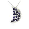 Image 2 : 14KT White Gold 4.62 ctw Sapphire and Diamond Pendant With Chain