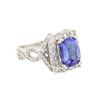 Image 2 : 14KT White Gold 2.38 ctw Tanzanite and Diamond Ring