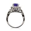 Image 3 : 14KT White Gold 2.38 ctw Tanzanite and Diamond Ring