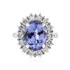 Image 1 : 14KT White Gold 7.59 ctw Tanzanite and Diamond Ring