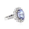 Image 2 : 14KT White Gold 7.59 ctw Tanzanite and Diamond Ring
