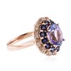 Image 2 : 14KT Rose Gold 2.90 ctw Tanzanite, Sapphire and Diamond Ring