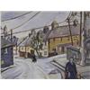 Image 1 : Kitty Wilmer O’Brien RHA PWCSI (1910-1982) FIGURES IN STREET, WESTPORT, COUNTY MAYO gouache...