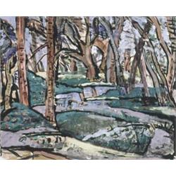 Evie Hone (1894-1955) POOL IN THE WOOD AT MARLAY, RATHFARNHAM with Dawson Gallery notepaper...