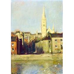 Thomas Ryan PPRHA (b.1929) ST PETER’S CHURCH, DROGHEDA signed lower left; studio label on r...