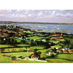 Maurice MacGonigal PRHA (1900-1979) DÚN LAOGHAIRE FROM DALKEY HILL signed lower right; insc...