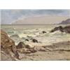 Image 1 : Maurice Canning Wilks RUA ARHA (1910-1984) WAVES BREAKING ON A ROCKY SHORE signed lower rig...