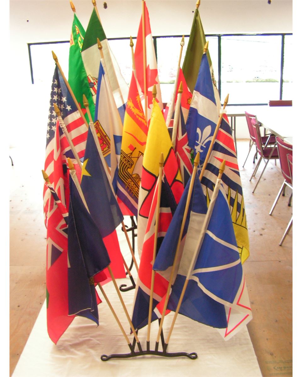 Flag Stand with 19 Flags