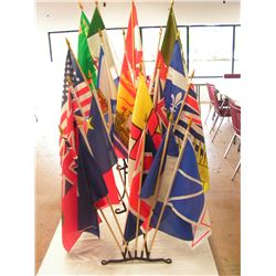 Flag Stand with 19 Flags