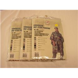 (x3) Enhanced Rip-Stop Ponchos (ACU