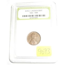 1945 LINCOLN WHEAT PENNY *CERTIFIED BY INB-INTERNATIONAL NUMISMATIC BUREAU* NICE EARLY PENNY!! COIN 