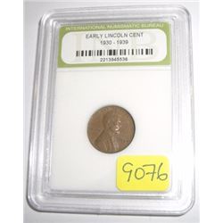 1939 LINCOLN WHEAT PENNY *CERTIFIED BY INB-INTERNATIONAL NUMISMATIC BUREAU* NICE EARLY PENNY!! COIN 