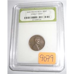 1953-S *SAN FRANCISCO MINT* LINCOLN WHEAT PENNY *CERTIFIED BY INB-INTERNATIONAL NUMISMATIC BUREAU* N