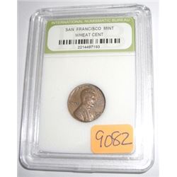 1952-S *SAN FRANCISCO MINT* LINCOLN WHEAT PENNY *CERTIFIED BY INB-INTERNATIONAL NUMISMATIC BUREAU* N