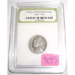 1959 JEFFERSON NICKEL *CERTIFIED BY INB-INTERNATIONAL NUMISMATIC BUREAU* NICE EARLY NICKEL!! COIN CA