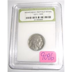 1936 BUFFALO NICKEL *CERTIFIED BY INB-INTERNATIONAL NUMISMATIC BUREAU* NICE EARLY NICKEL!! COIN CAME