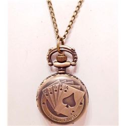 ROYAL FLUSH POCKET WATCH W/ CHAIN