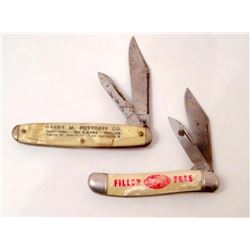 LOT OF 2 VINTAGE ADVERTISING POCKET KNIVES