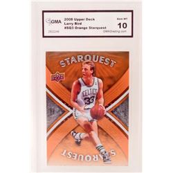 2008 UPPER DECK LARRY BIRD #SQ3 BASKETBALL CARD - GMA 10 GEM MINT