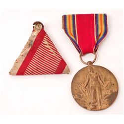 LOT OF 2 VINTAGE MILITARY MEDAL AND RIBBONS
