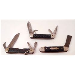 LOT OF 3 VINTAGE POCKET KNIVES
