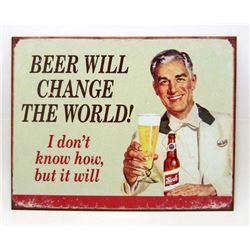 BEER FUNNY METAL SIGN