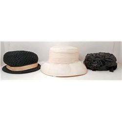 LOT OF 3 VINTAGE LADIES HATS