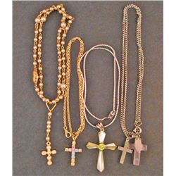 LOT OF 4 ESTATE JEWELRY NECKLACES