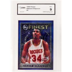 1995 TOPPS HAKEEM OLAJUWON #1 BASKETBALL CARD - GMA 9 MINT