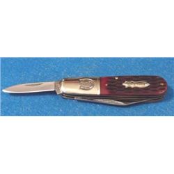 NEW ROUGH RIDER RED WOOD BARLOW STYLE POCKET KNIFE - APPROX 3.5"