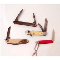 LOT OF 4 VINTAGE SMALL POCKET KNIVES