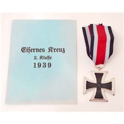 NAZI GERMAN 2ND CLASS IRON CROSS WITH RIBBON AND ENVELOPE