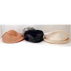 LOT OF 3 VINTAGE LADIES HATS