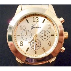 STAINLESS STEEL GENEVA WRIST WATCH