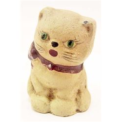 CAST IRON CAT WITH RIBBON PAPERWEIGHT