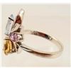 Image 2 : STERLING SILVER TOPAZ CITRINE& RHODOLITE RING - SIZE 7.5