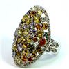 Image 3 : NATURAL CEYLONG MIX SAPPHIRE 11.75CT / DIAMOND 0.63CT / 14K WHITE GOLD RING 17.04GRAM
